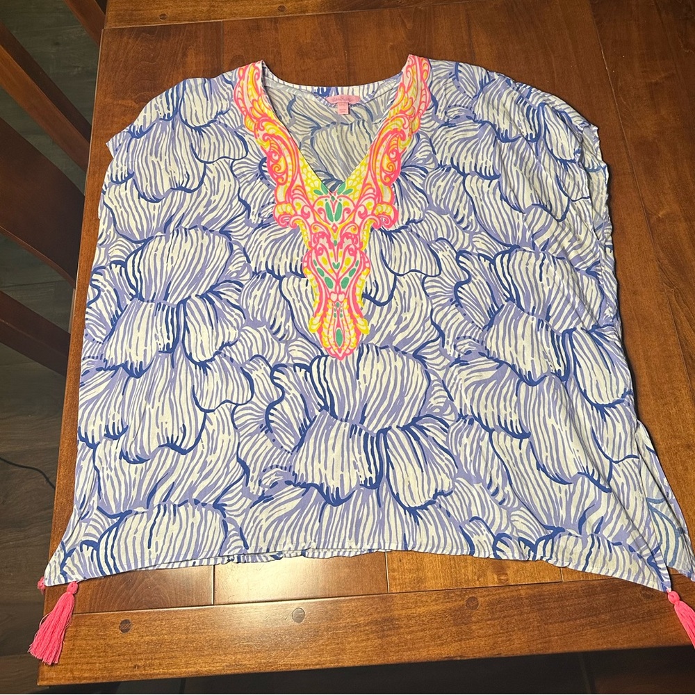 Lilly Pulitzer Sydney Caftan top XL EUC
